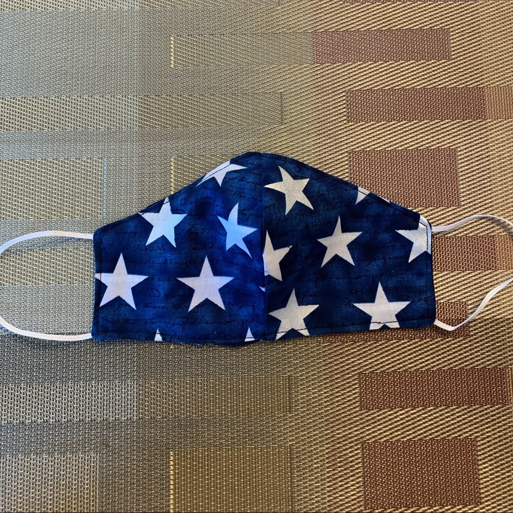 Hand Crafted Navy Blue Star Face Mask by Hand Crafted